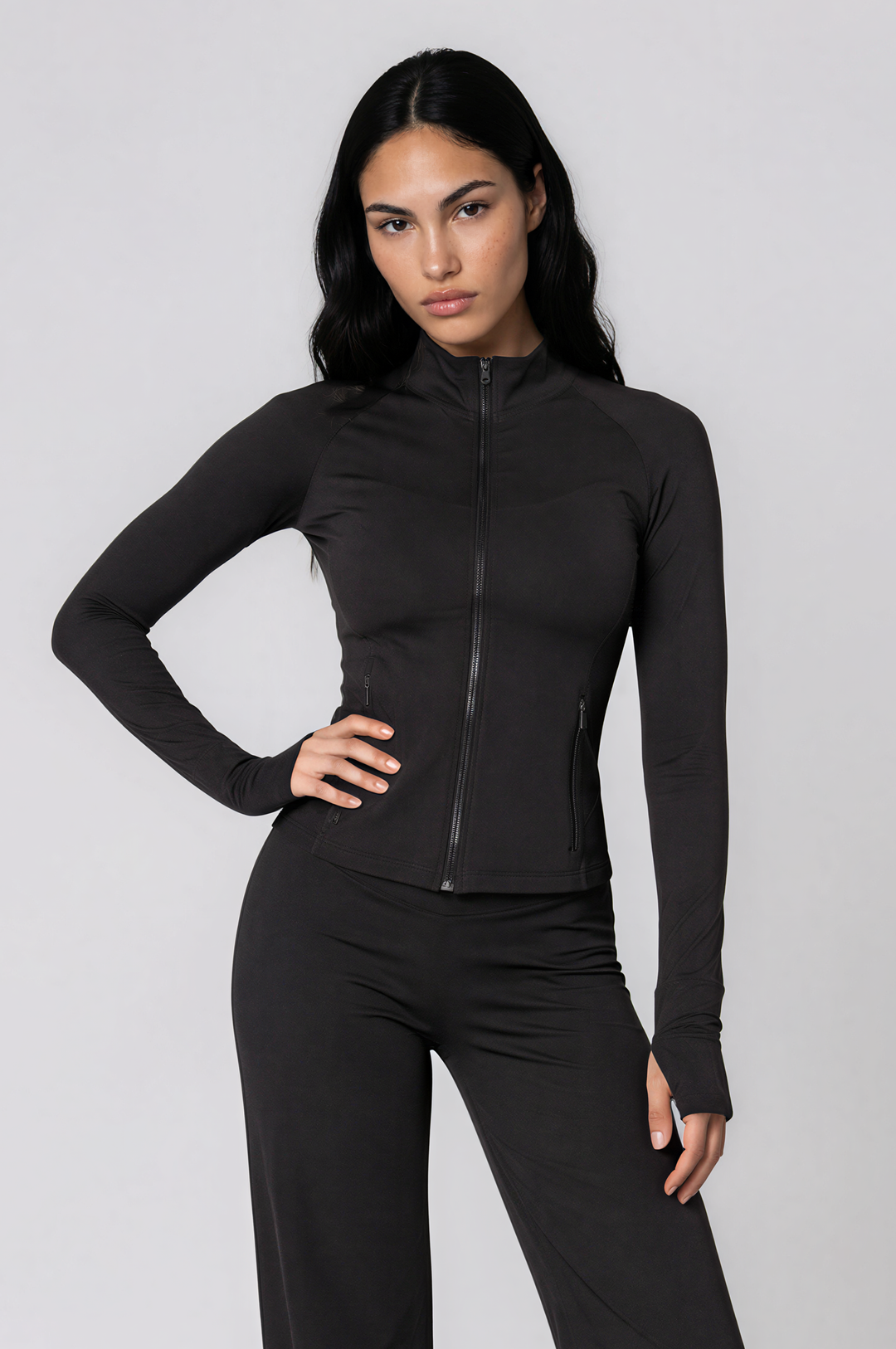 Gia Zip Up Jacket (Onyx)